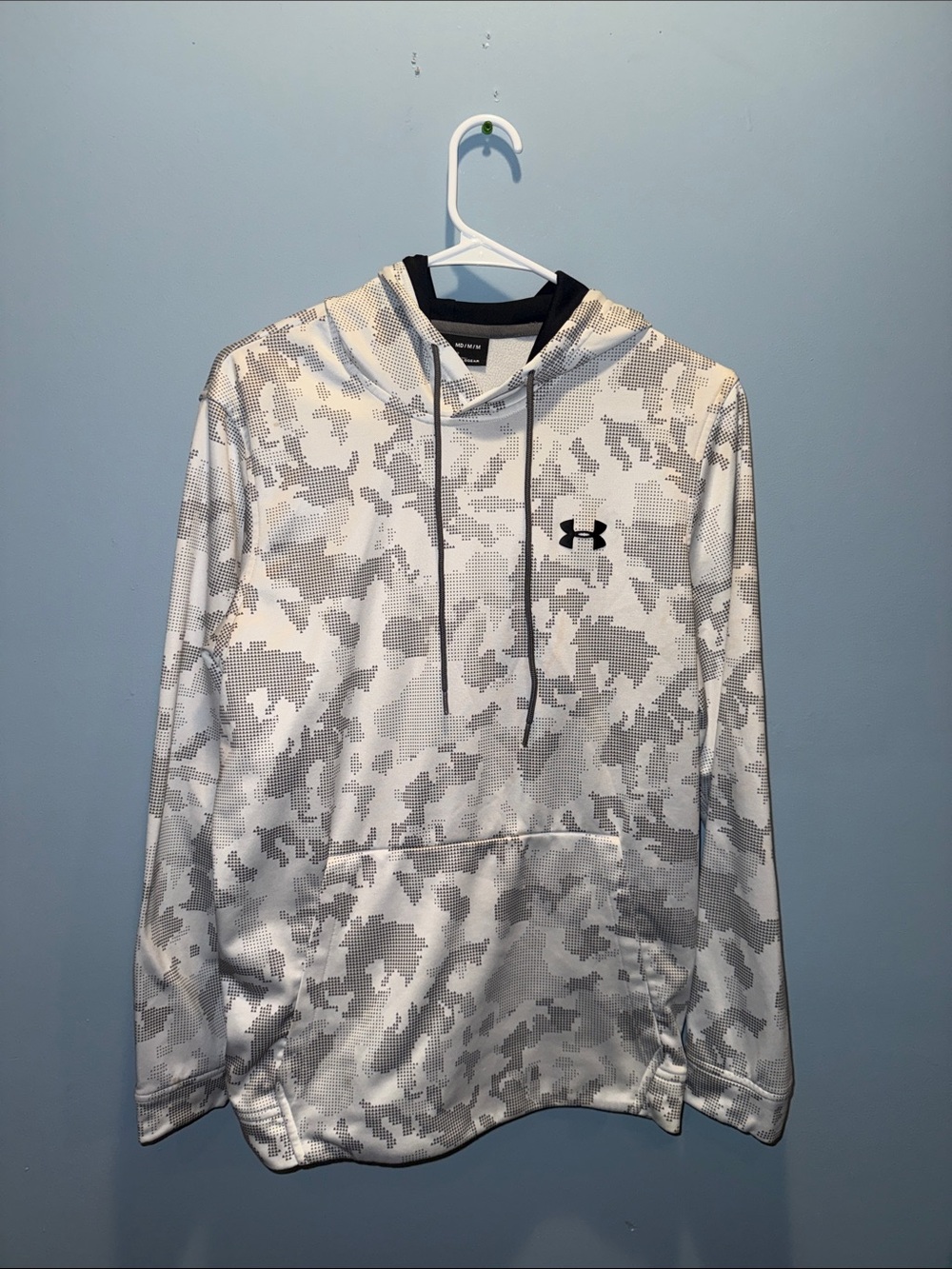 Under Armour White & Light Gray Digital Camo Hoodie